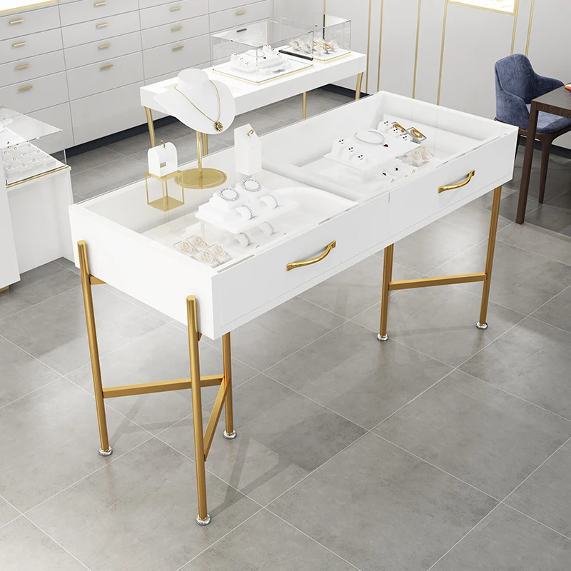 Professional Factory High End Retail Showcases Counter Nice Design Big Space Swing Open Rear Doors Glasses Display Cabinet