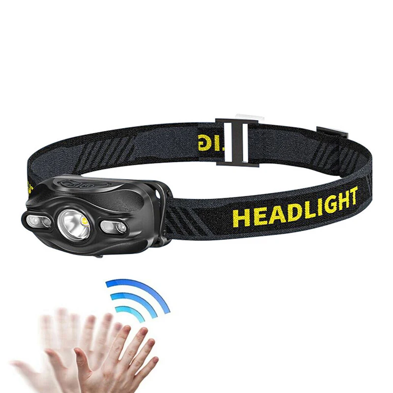 Lightweight LED headlights USB Rechargeable Motion Sensor Headlamps Other Camping equipment emergency red LED head lamp