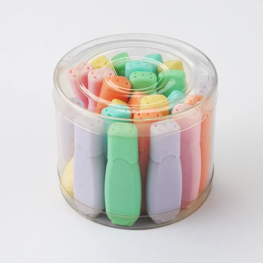 Cute Shape Mini Highlighter Marker Set for Kids Drawing Pastel Color Small Size Novelty Pens Office & School Markers Chisel