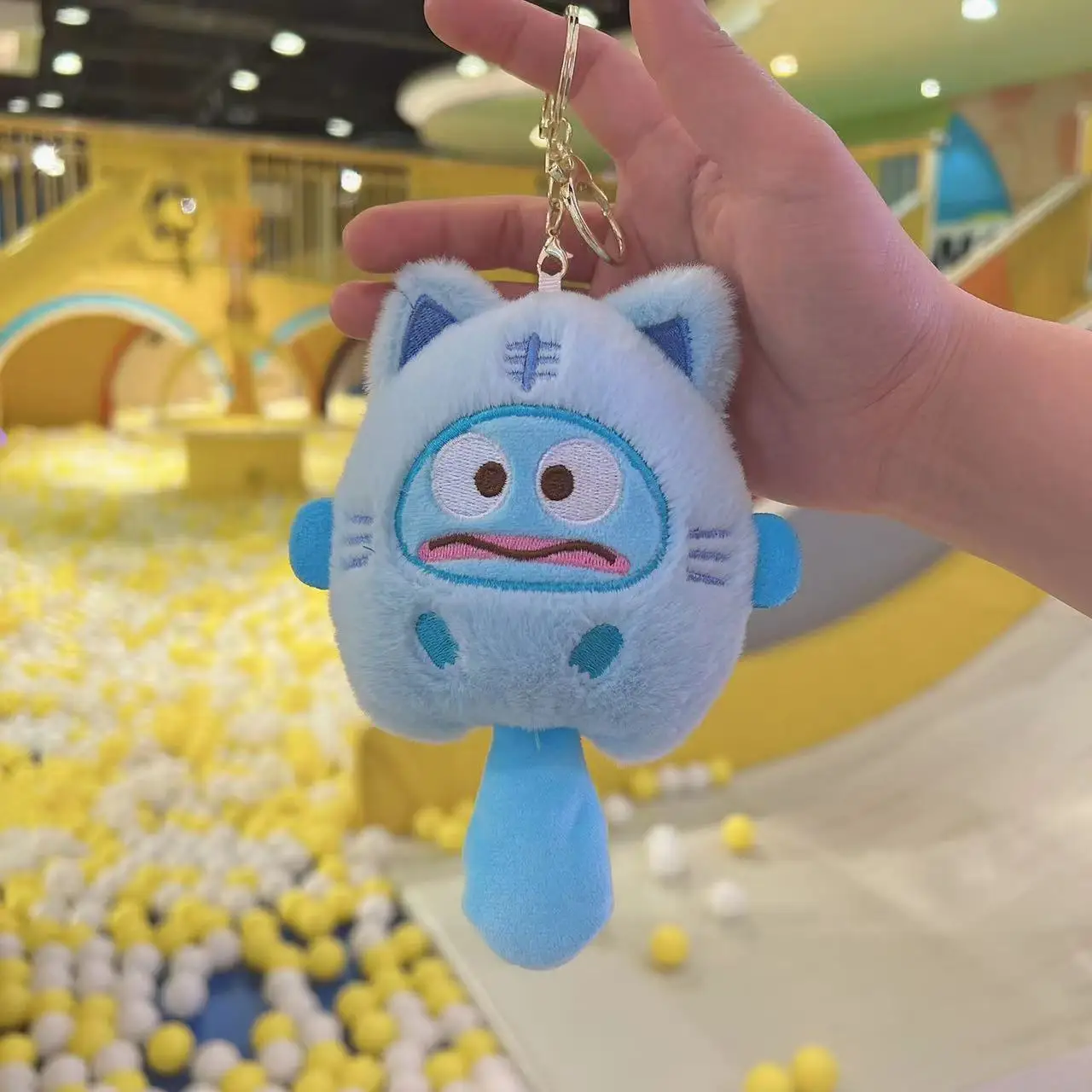High Quality Cartoon HK KT Cat Kitty Cinnamonroll Kuromi Melody  Keychain Plush Keyring Anime Bag Accessories Bag Ornament