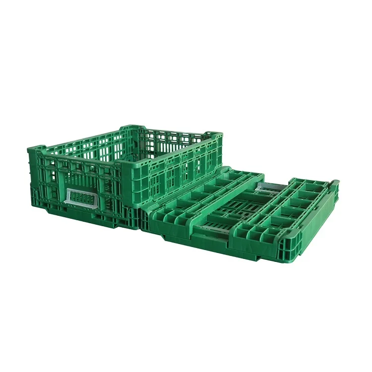 Uni-Silent Plastic Crates Stackable Collapsible Folding Crate Moving Crate Stacking Fruit Vegetable Seafood Baskets LK403014W