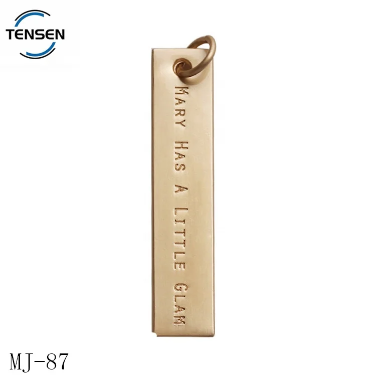 Custom designer animal pendant hollow logos wholesale rose gold bags metal hang tags for key chain