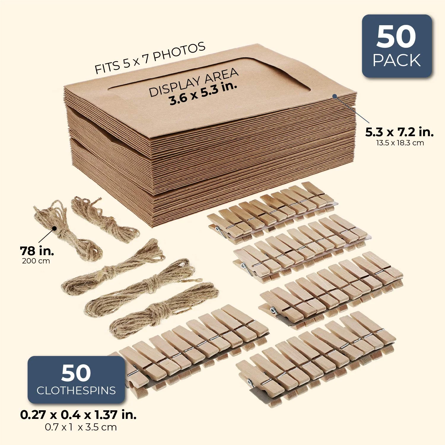 Modern Paper Cardboard Diy Hanging Photo Frame Set Manufacturers Set of 50 Brown Photo Frame