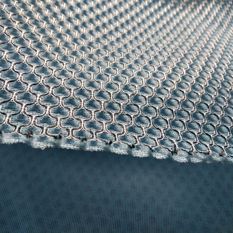 100% Polyester Cooling Breathable Black Honeycomb 3d Air Mesh Fabric For Backpack
