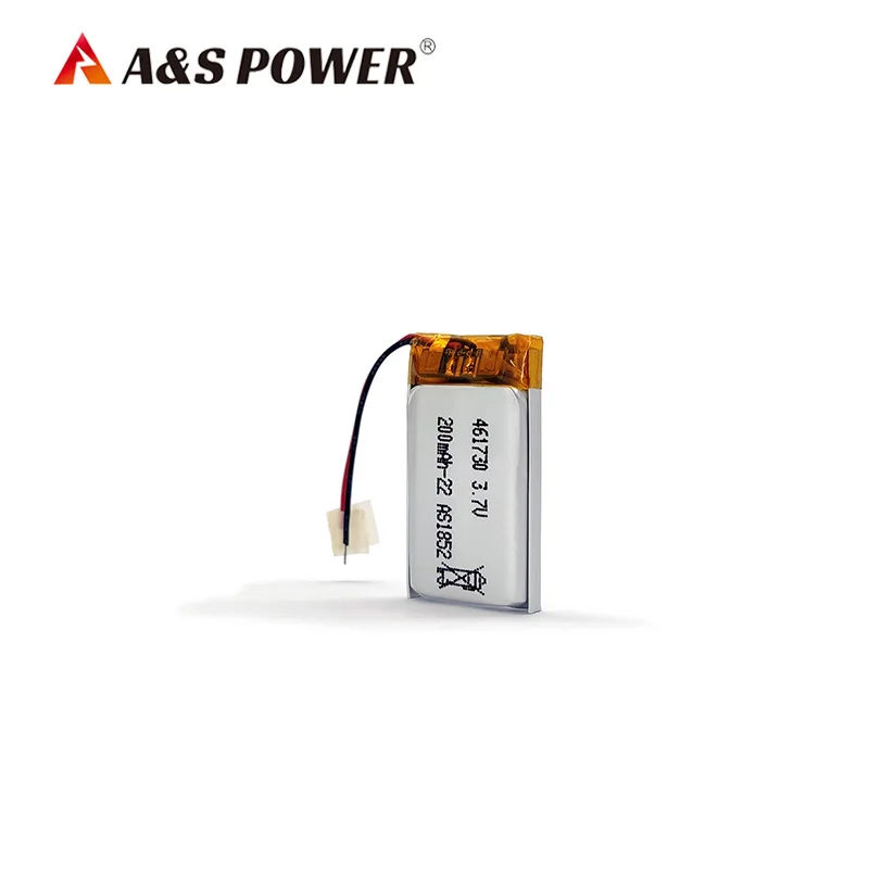 CB/KC/BIS/UL2054/CE Certifications 461730  3.7v 200mah Rechargeable Lithium Polymer Battery for  Headset/Speaker