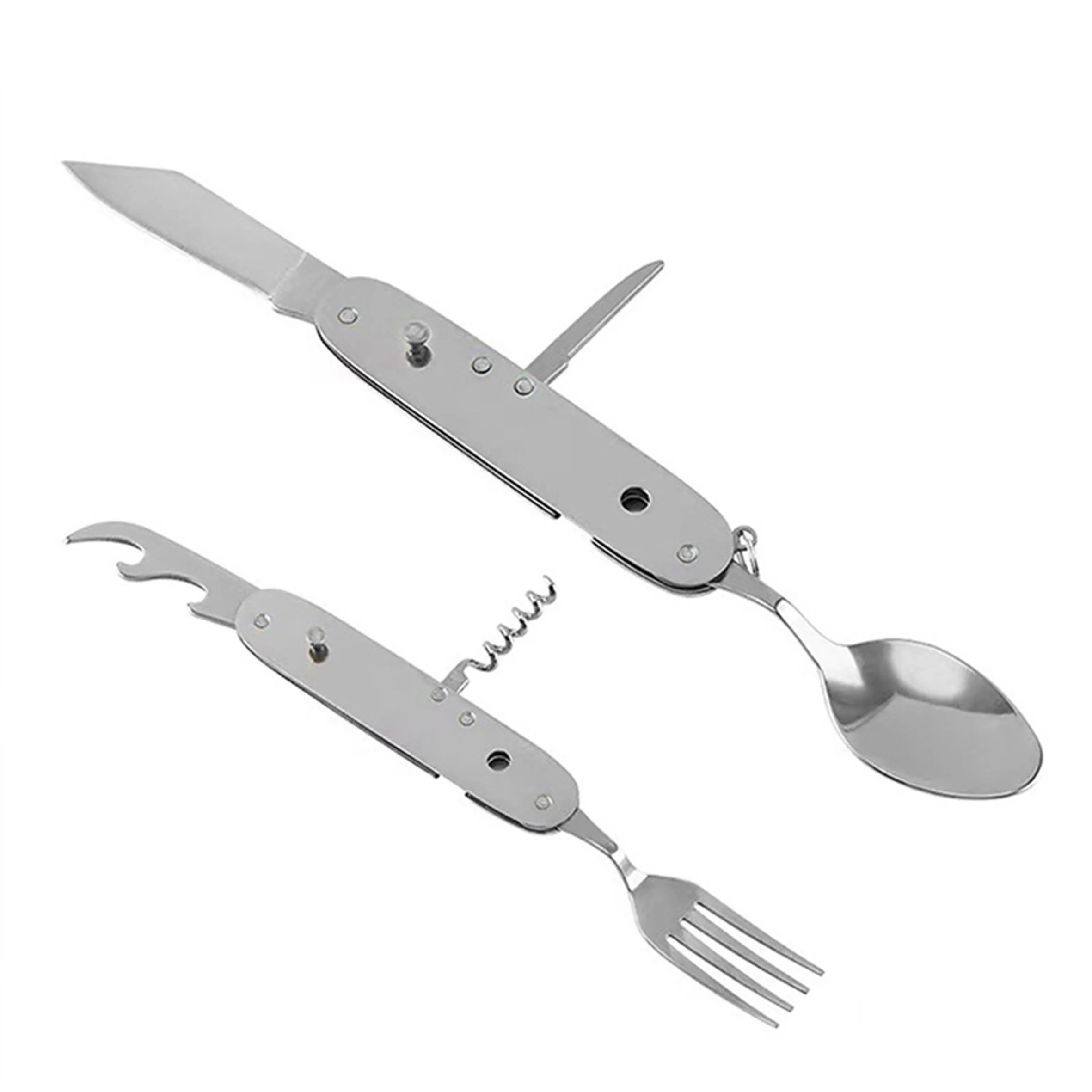 Ultralight Portable Travel,Fork And Spoon Outdoor Camping Dinnerware Titanium Folding Fork Spoon/