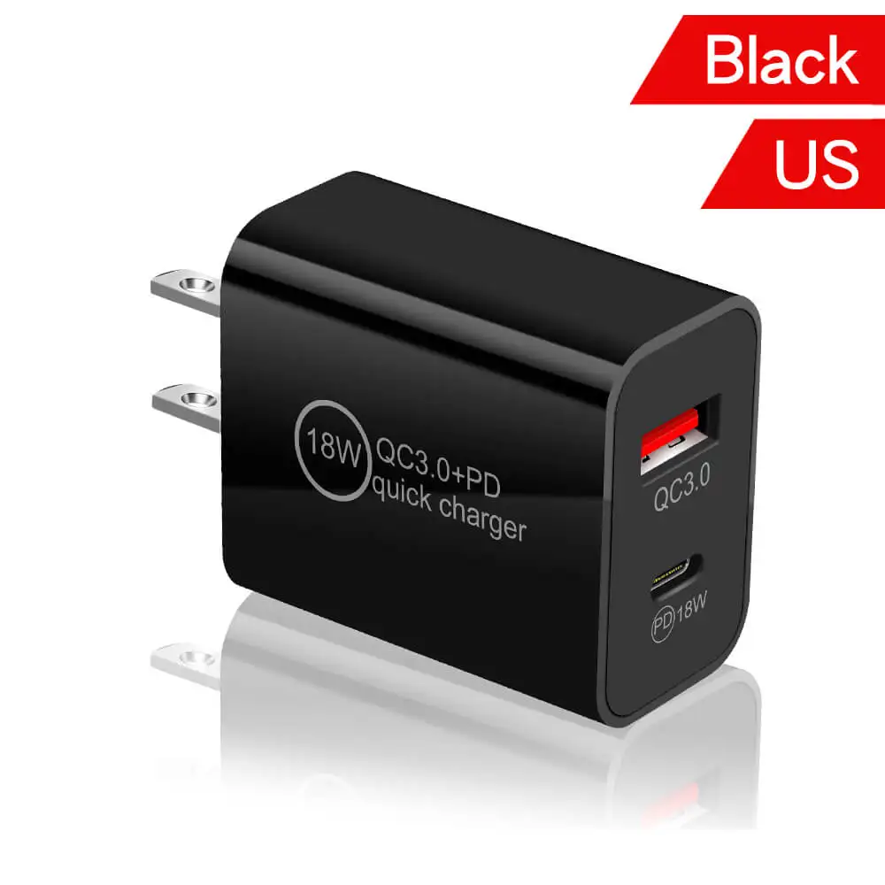 Fast Quick Pd Type Usb C Micro 20W 5V Usb-C Mini 18W 2A Travel 30W 12V Port Socket Phone Mobile UK EU US  Wall Cable Charger