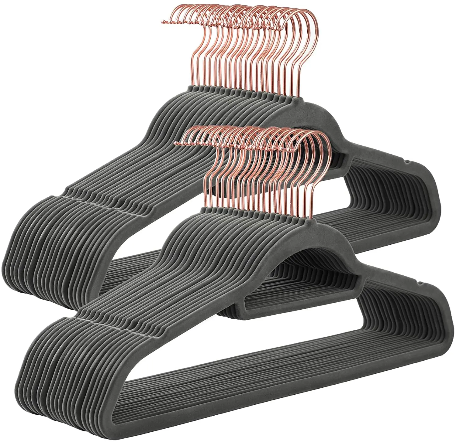 Fashion Flocked hangers with tie bar multi nonslip clothes hanger sturdy durable for clothes