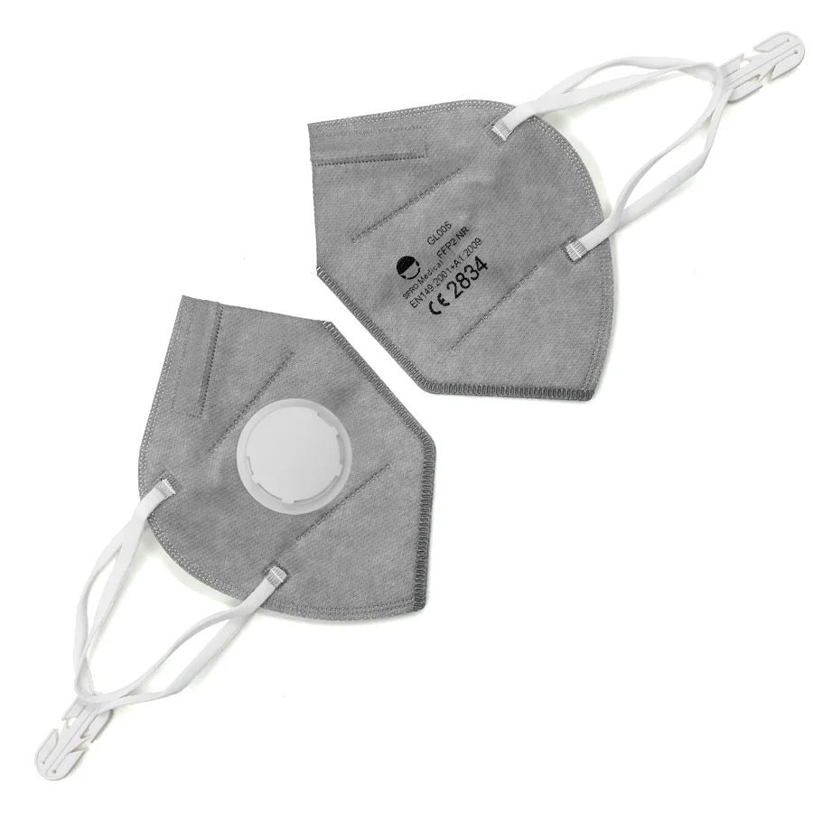 FFP2 folded melt blown fabric with air breathing valve  disposable face mask coloured for adult