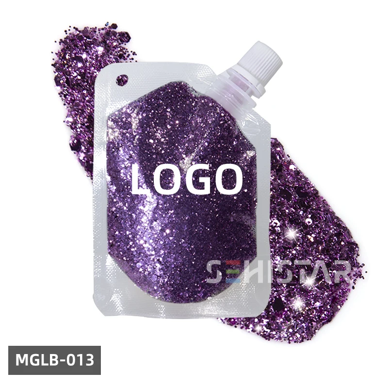 Eyeshadow Glitter Gel Single Packaging Box 8 Colors Pigmented Chameleon Glitter Eye Shadow Makeup Private Label Customized Wet