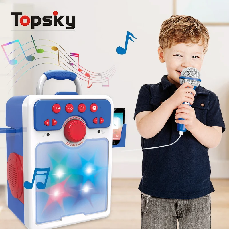 New Arrivals Children Electronic Toy Musical Instruments Karaoke Wireless Microphone With LED Light Music Toys for Kids