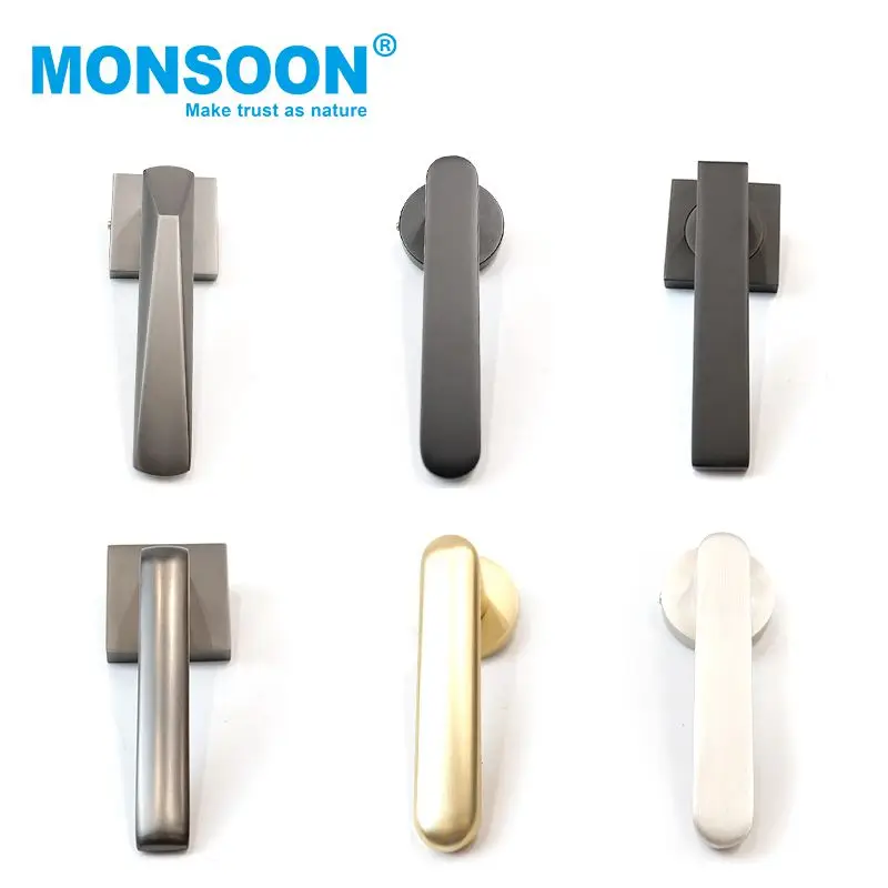wholesale external brass zinc plated apartment wooden pull handle door handles with key lock