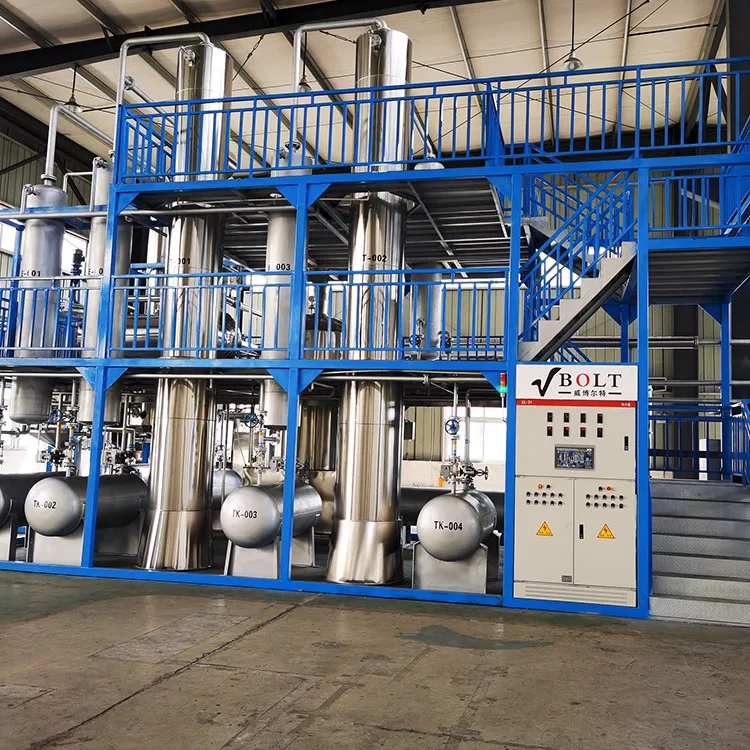 Diesel fuel from waste car engine oil used motor oil refinery distillation machine