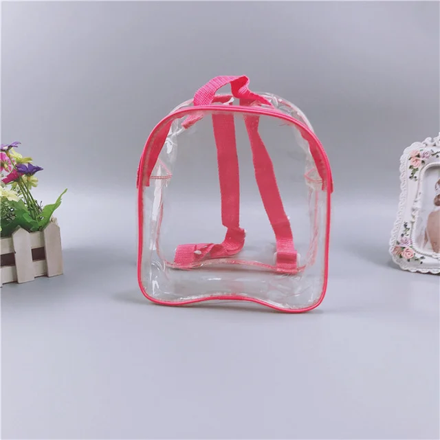 Transparent pvc school backpack bag for children