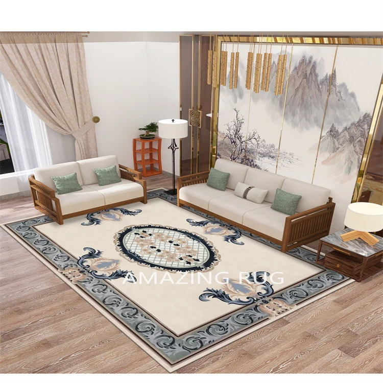 Illusion Plush Carpet Persian Carpet Handmade Non Slip 3d for Living Room Minimalist Blue Cotton Custom Woven Bag Modern 10-12cm
