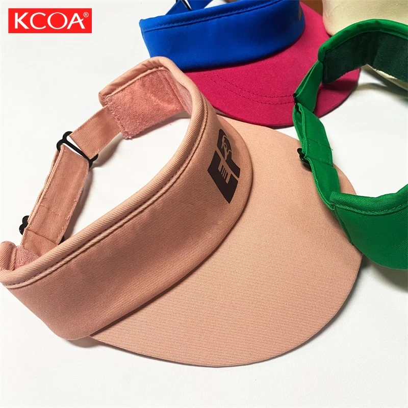 Custom 3D Embroidery Sun Sports Cotton Plain Visor Outdoor Tennis Golf Adjustable Sun Visors Hats For Women Men