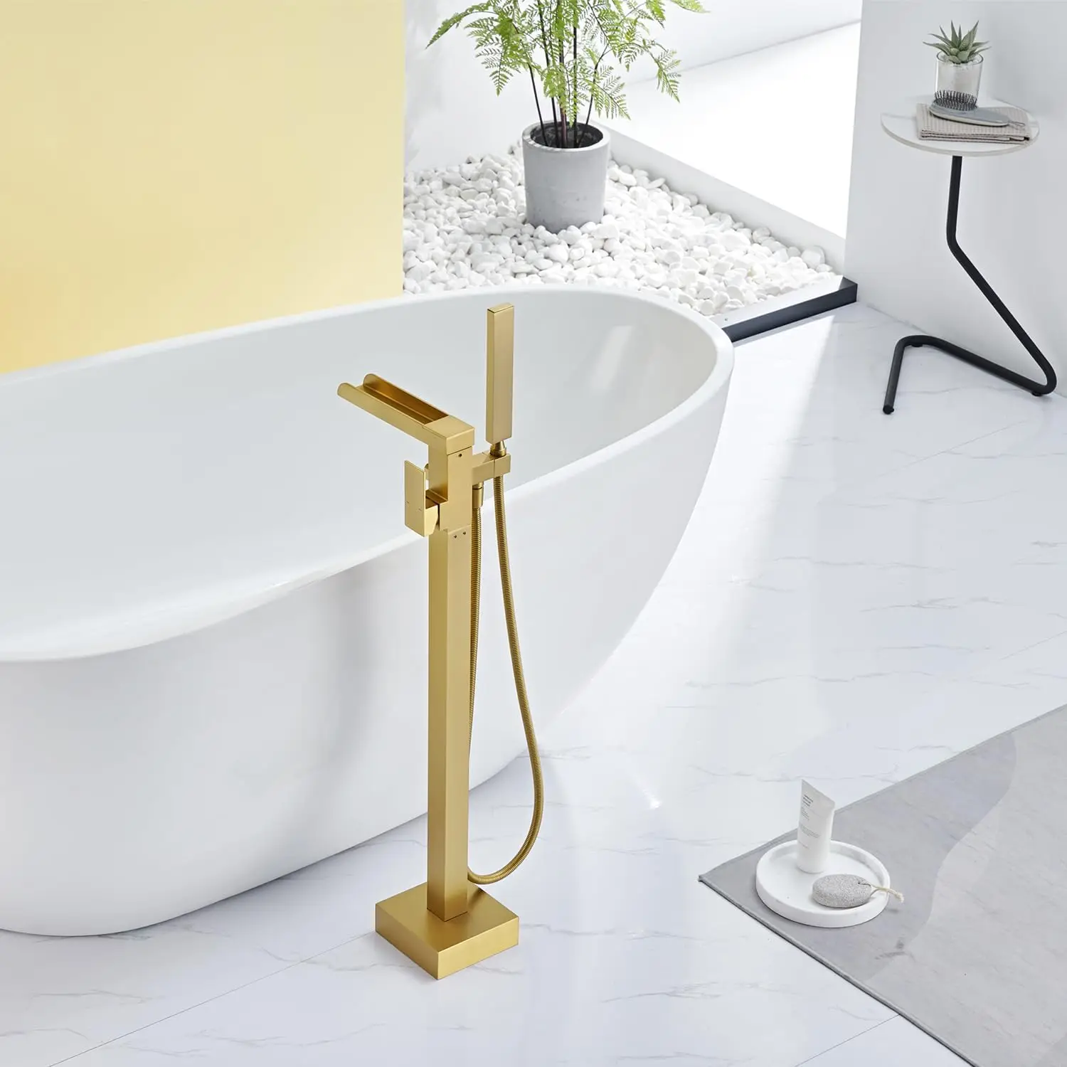 EOURU High Quality Brass body and 304 Stainless steel freestanding faucet Bathroom Shower Bathtub Mixer faucet