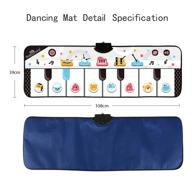 Лидер продаж, гигантский танцевальный коврик для пианино, 16 кнопок, детская электронная клавиатура, музыкальный игровой коврик, игрушка