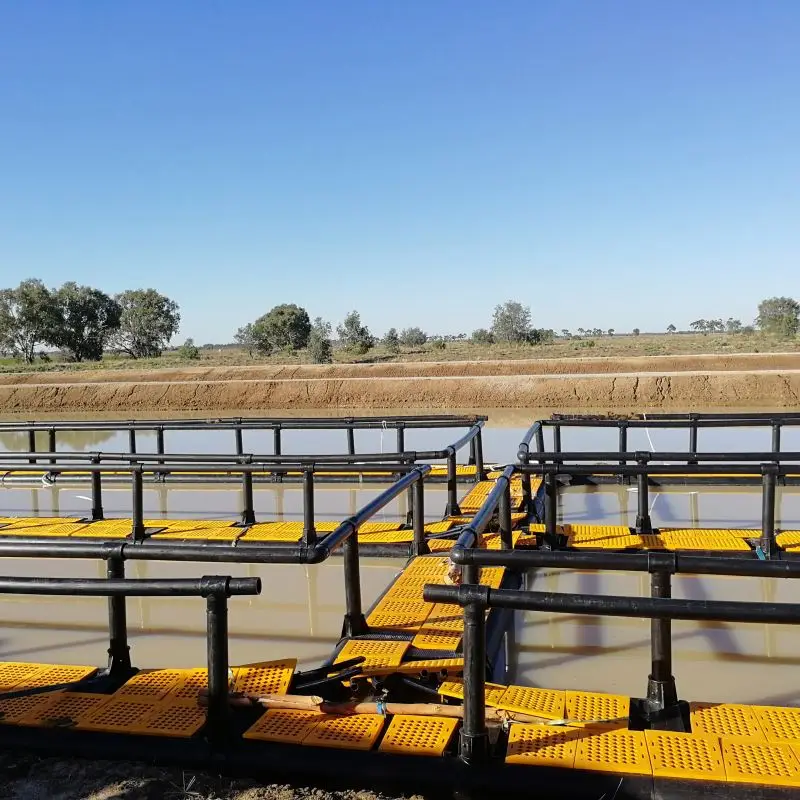 Square fish trap in HDPE pontoon fishery in Lake Victoria, Kenya