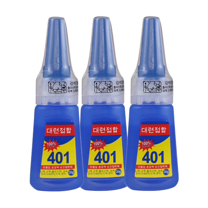 Hot Selling Nail Art Glue 401 Manufacture 10s Quick Dry Clear Liquid Nail Glue