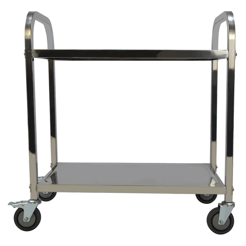 High quality food double cart stainless steel cart kitchen service cart customizable hotel hand trolley ST150R-T2-D