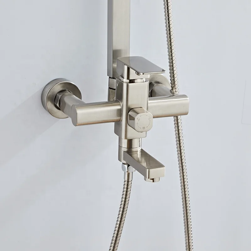 Manufacturing factory brushed anti-rust round octagonal third gear square special offer copper stainless steel anti-rust shower