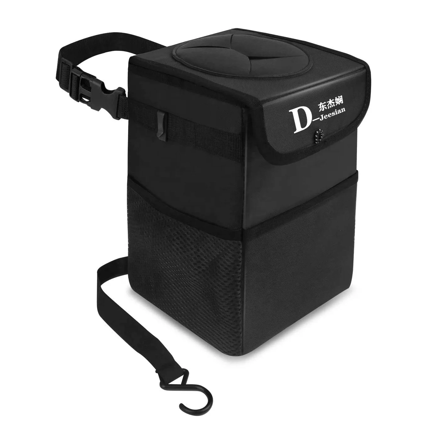 Car Back Seat Hanging Waterproof Car Garbage Bag  with Lid Automobile Trash Can