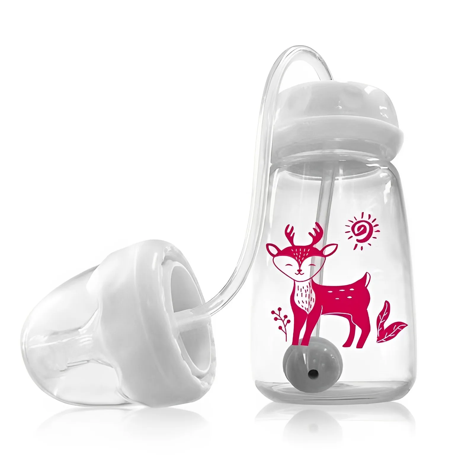 Wholesale New Design Anti-colic Gravity Ball Hand Free Milk Bottle Food Grade Silicone Durable Baby Feeding Bottle