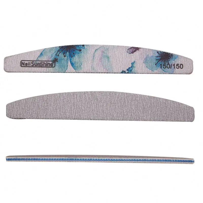 Custom Printed Half Moon Foam metal nail file Nail File 100/180
