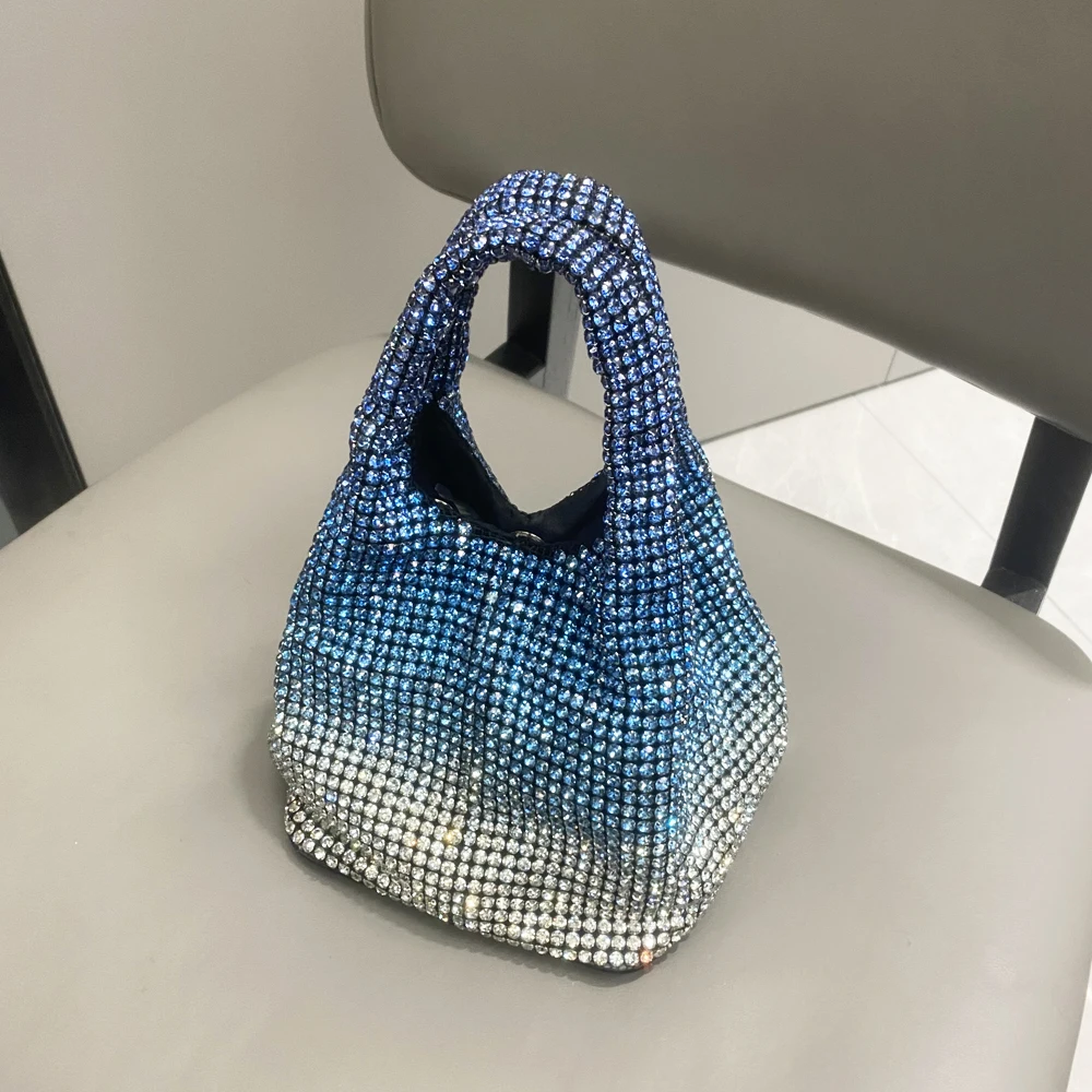 Handle Rhinestones Evening clutch Bag Purses and handbag luxury Designer hobo shoulder bag Shiny Crystal Clutch purse bucket bag