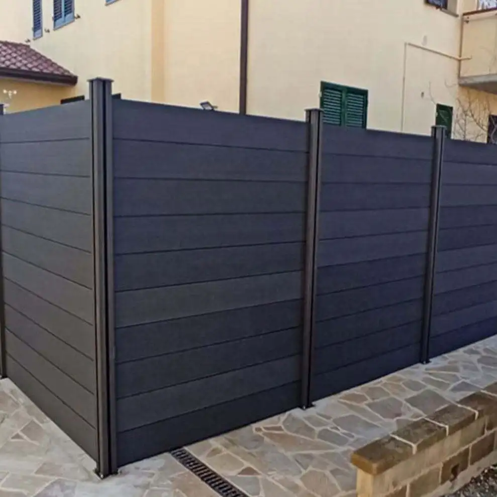 Factory fence set compound garden outdoor modern wood plastic wpc fence panel