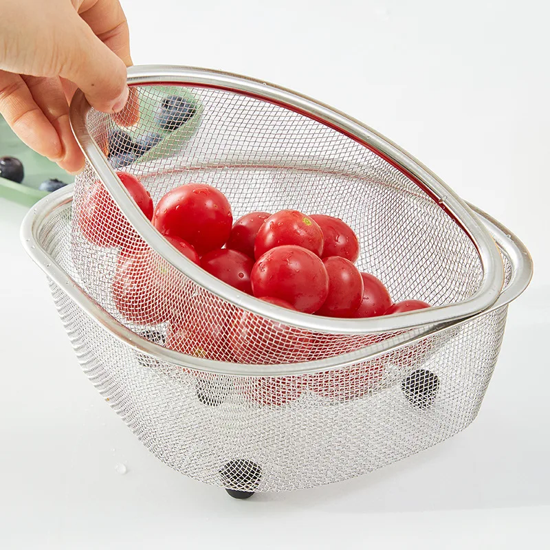 Sink Mesh Colander Strainer Basket Organize Sponges Collect Food Scraps Small Corner Basket Steaming Draining & Rinsing