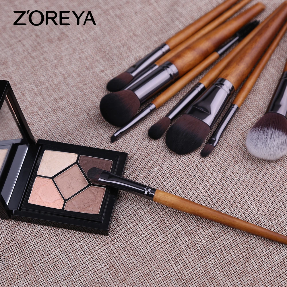 Walnut-like Beginner Portable Artificial Fiber Makeup Brush Set