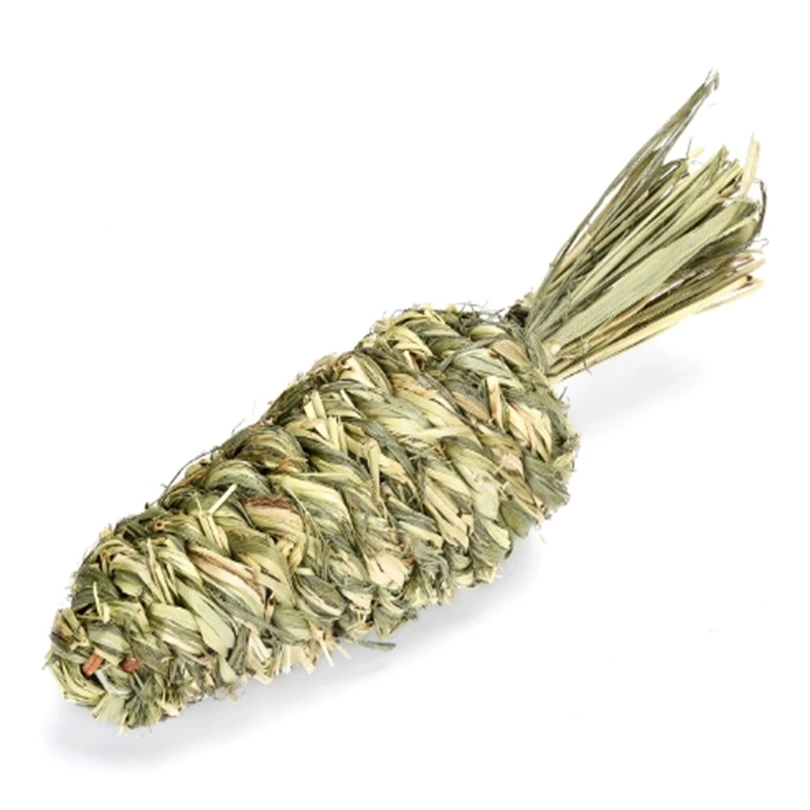 Small Animal Activity Play Chew Natural Hay Ball Bunny Molar Grass Stick Toys Rabbit Chew Toys