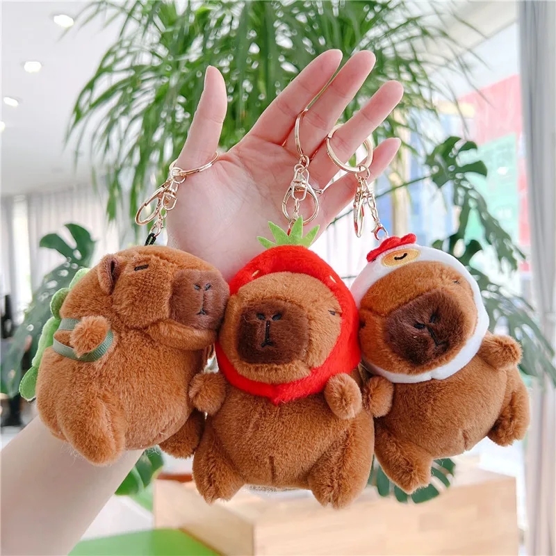 Wholesale Hot Selling Capibala Doll Cute Capybara Pendant Plush Toy Keychain Claw Machine Doll Keychains