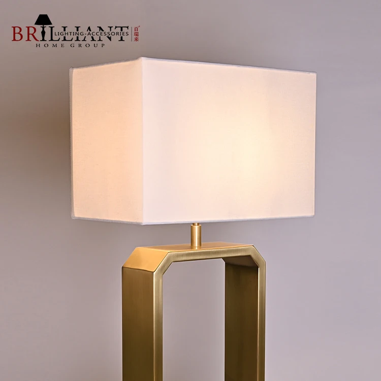 Modern Creative Design Home Decor Fabric Lampshade Bedside Lamp Rectangular Bookstand Table Lamp