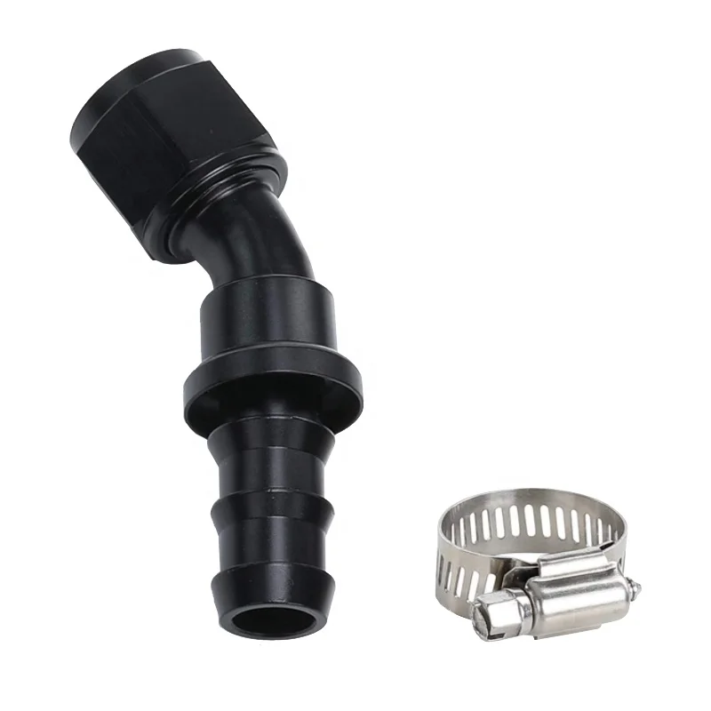 universal 90degree elbow 1/8 1/2 1/4 Male NPT Barb push on hose end polish aluminum AN ptfe tube swivel pipe straight fitting