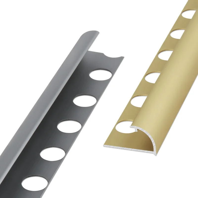 Modern Style Building Material Accessories Aluminum Alloy Customized Round Type Tile Edge Trim for Floor Wall