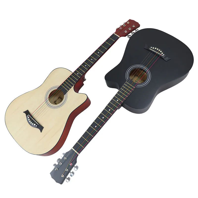 
38-inch folk guitar full basswood plywood beginners teach themselves factory wholesale guitar instruments 