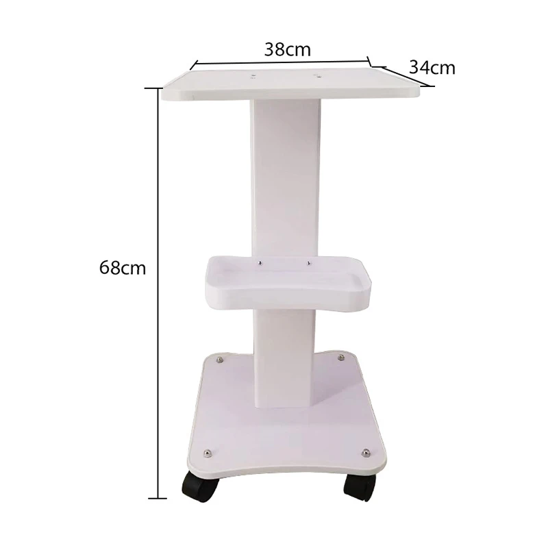 Wholesale Wood Panel Portable Lockable Steel Boby 4-wheel Hair Salon Cart Trolley For Facial Beauty Machine Tool