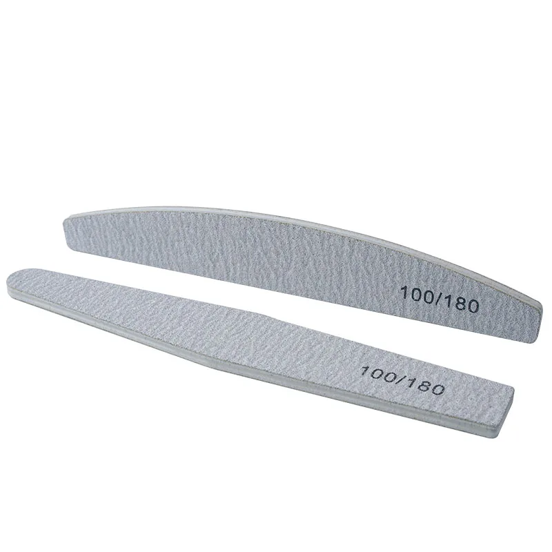 2019 New Arrival Design 100/100 Zebra Grey Half Moon Emery Board Nail File Sandpaper Files Supply 25PCS/PACK