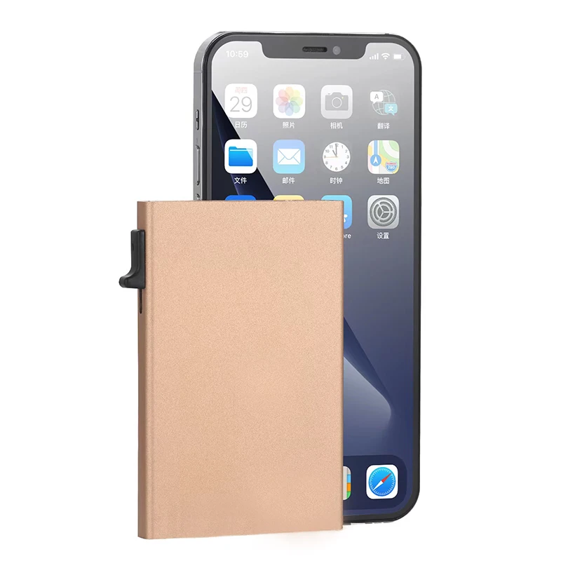 Wholesale Automatic Aluminum Minimalist Pop up Credit Card Holder Rfid Wallet Manufacturer