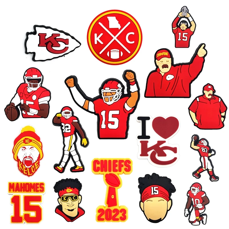 Wholesale Football Shoe Charms PVC Shoe Buckle KC Rubber Shoe Decorations