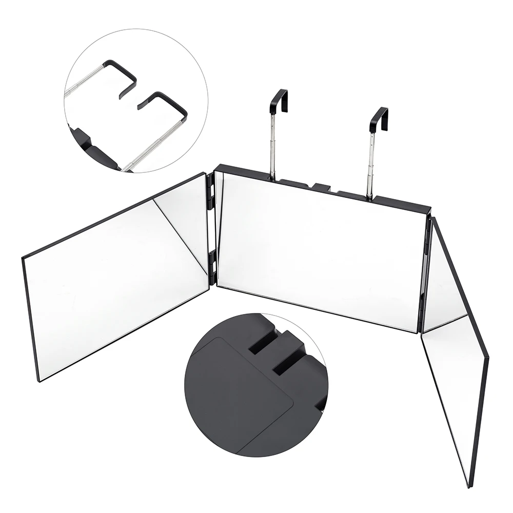 Folding vanity mirror Barber mirror bracket three-folding mirror