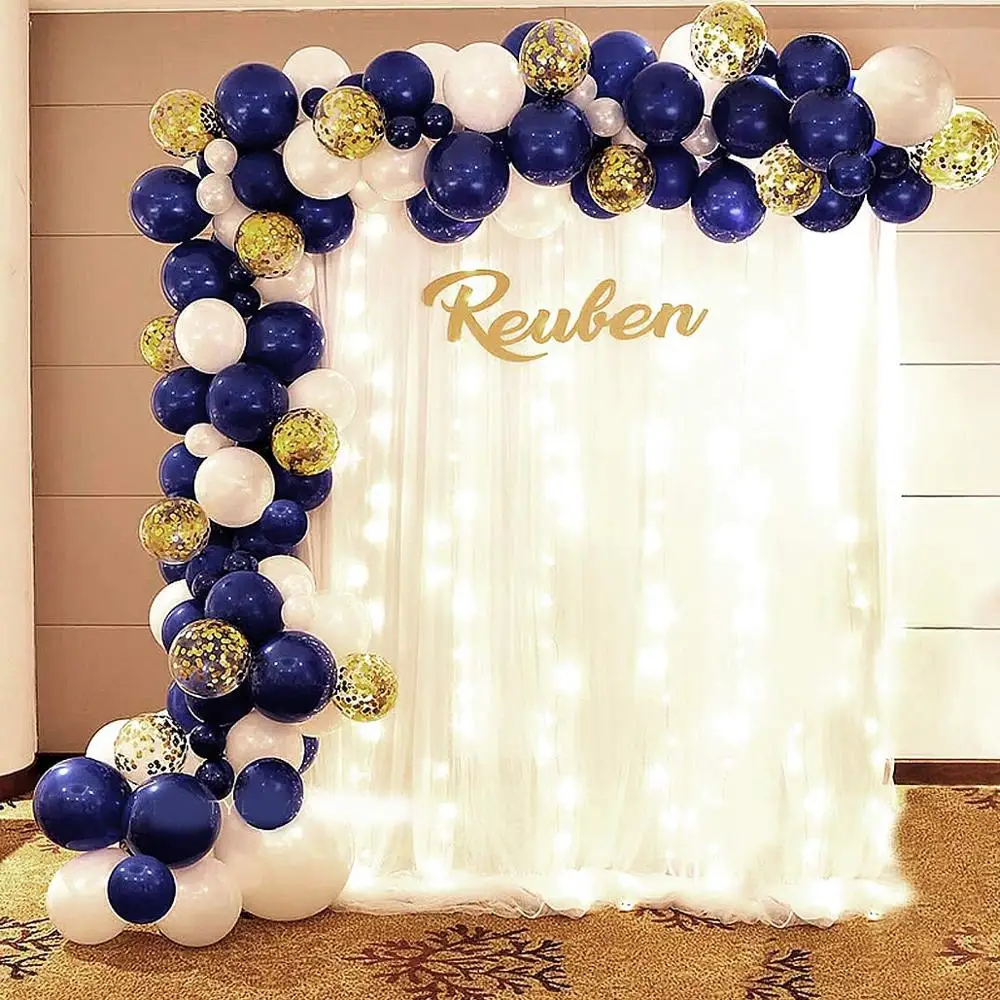 Garland Arch Kit Navy Blue and Gold White Balloons Baby Shower Weeding  Bachelorette Engagements Anniversary Party  Decorations