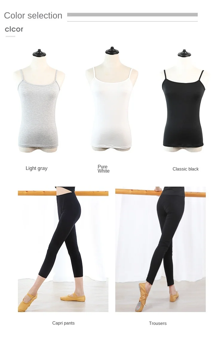 black ballet body tight  stretch dancing singlet with pants cropped practice pants training wear