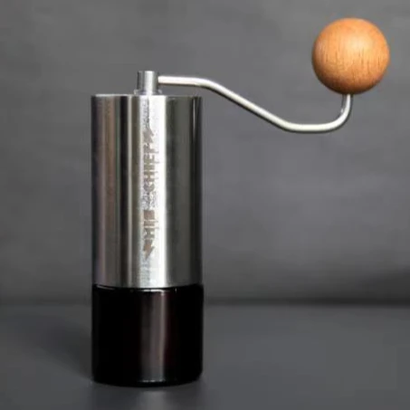 comandante camping handheld eco friendly wood handle portable conical metal flat burr manual coffee grinder