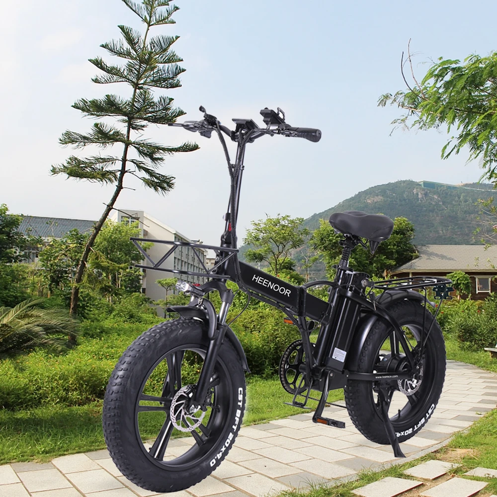 HEENOOR EU Warehouse long distance Elektrik sehir bisikleti dsic brake five gears Hidden battery electric folding bicycle