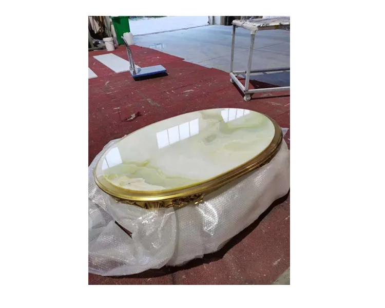 Backlit Stone Table Natural Onyx Stone Furniture Translucidus  Green Onyx Table