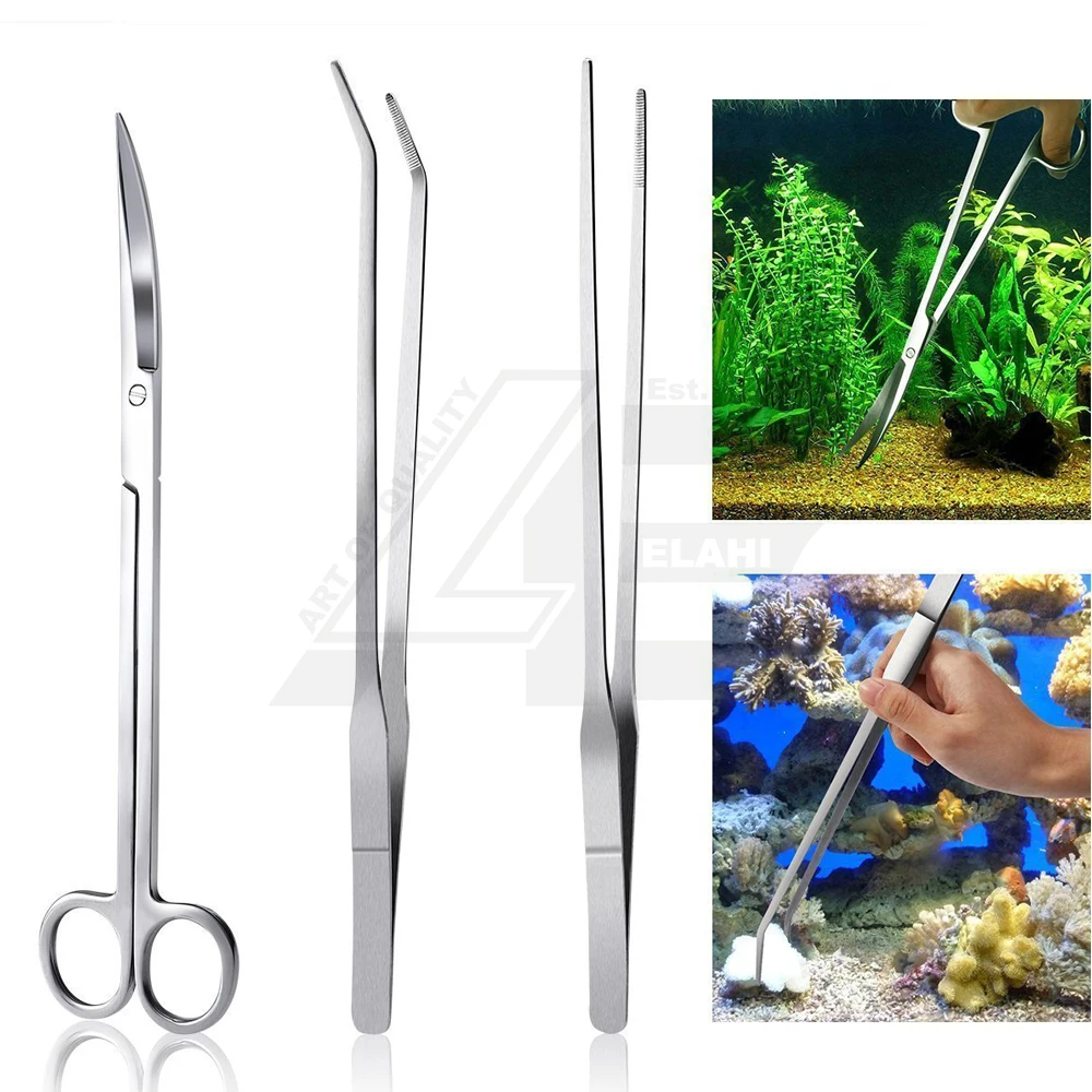 Stainless Steel Aquarium 2024 Tank Aquatic Plant Tweezers Scissor Spatula Tool Set Aquariums & Fish Starter Kit HOT SELLING